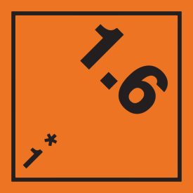   ADR 1. osztály Robbanóanyagok és -tárgyak 1.6 300x300 mm, vinyl 