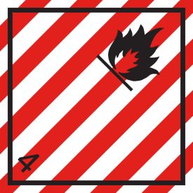   ADR 4.1 Gyúlékony szilárd anyagok, önreaktív anyagok és érzéktelenített, szilárd robbanóanyagok 300x300 mm, vinyl